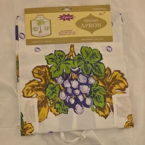 Aspire White and Purple Grapevine Kitchen Apron